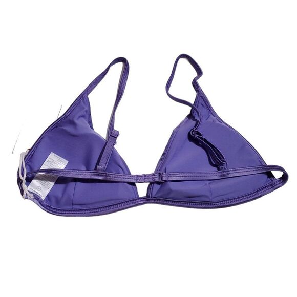 Good American Support Bikini Top Purple Lilac Shine Size 3 Large String Triangle - Picture 3 of 9
